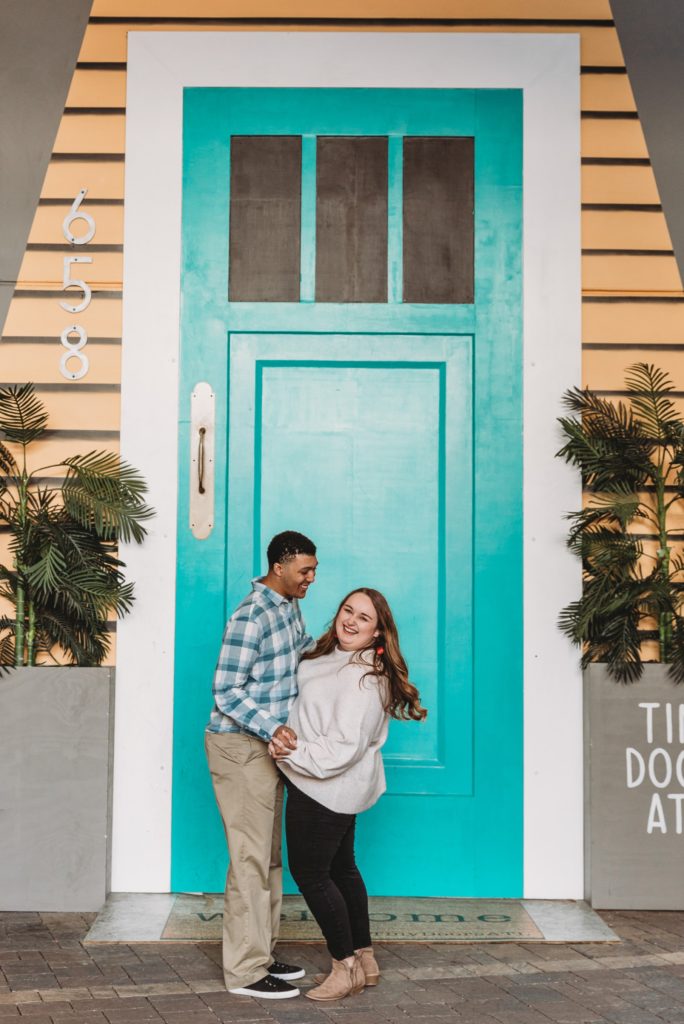 Couple in Atlanta during their engagement session