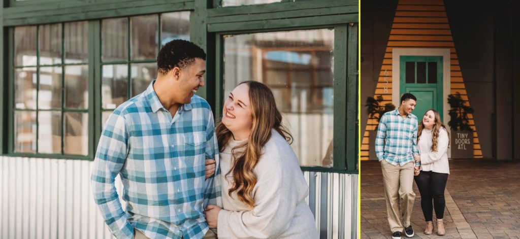Couple in Atlanta during their engagement session