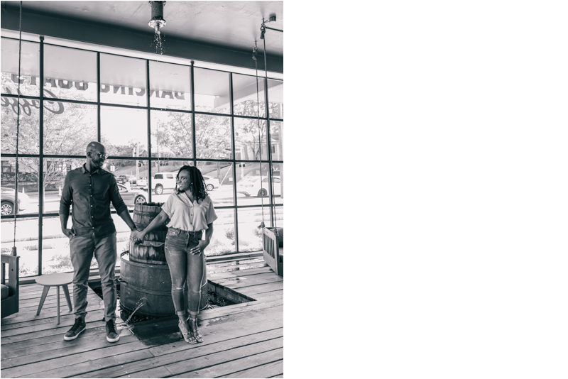 Dancing Goats Coffee Bar at Ponce City Market Engagement Photographer
