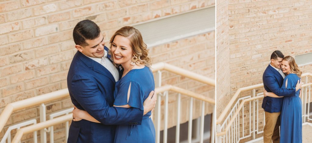 Man and woman at their Engagement session at Fernbank museum